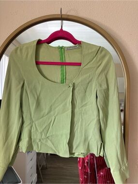 Emporio Armani Pale Lime Round-Neck Women's Blouse